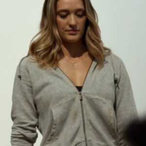 Spiderhead_2022_Tess_Haubrich_Grey_Hoodie