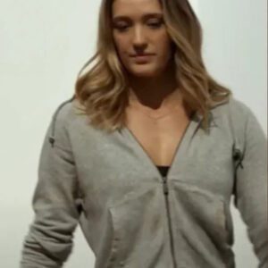 Spiderhead_2022_Tess_Haubrich_Grey_Hoodie_1