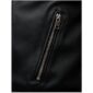 Men's black leather jacket soft inner lining detail